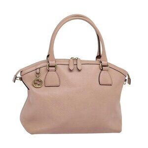 GUCCI Hand Bag Leather Outlet Pink Gold 449651 Auth bs26235